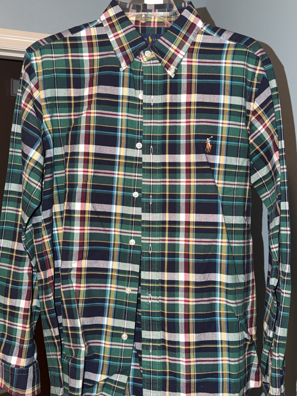 Ralph Lauren Green Navy Multicolor Plaid Button-Down Shirt
